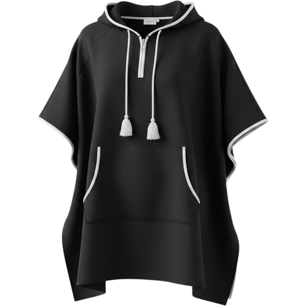 Land's End Women Swimsuit Coverup Terry Cloth Black‎ White 1X/2X Nautical Inspo